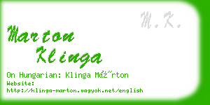 marton klinga business card